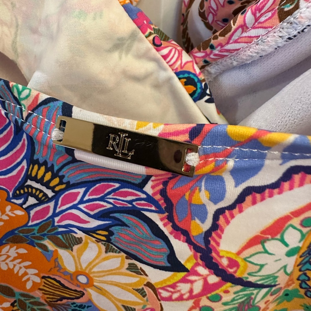 Lauren by Ralph Lauren Majestic Paisley Ruffled Underwire Tummy-Control Swimsuit - Picture 6 of 11